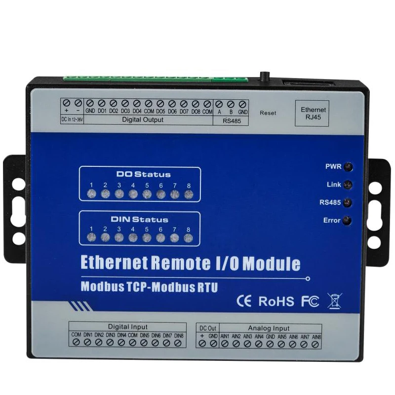 IOT Ethernet сетевое удаленное IO модуль промышленный Modbus TCP сбор данных для окружающей