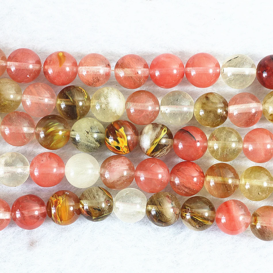Круглые бусины jasper4 6 8 -14 мм многоцветные с кристаллами в форме арбуза и турмалина