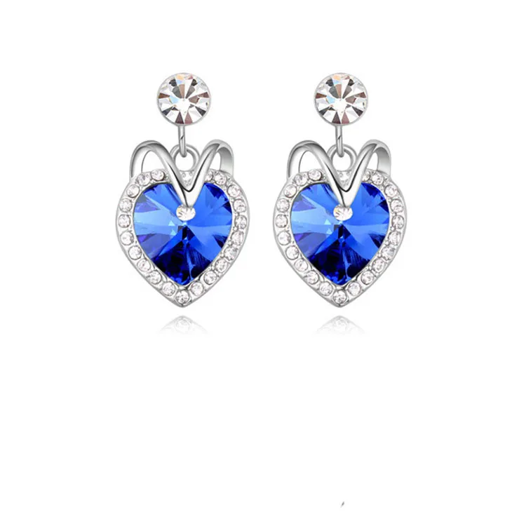 Хит продаж 2015 модные женские сережки гвоздики из цинкового сплава с синими