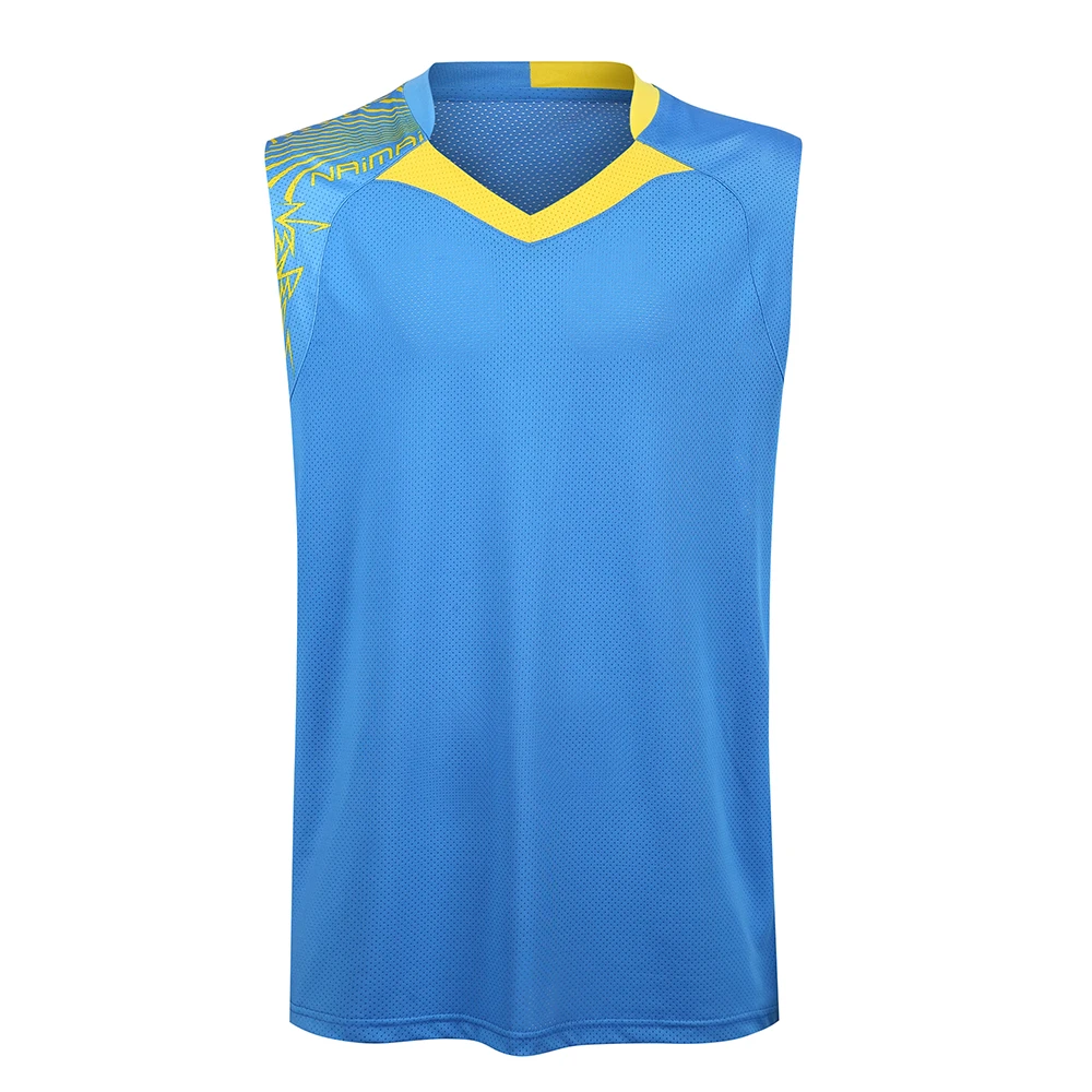 Man Blue 1 shirt Рубашка без рукавов для бадминтона Женская/Мужская, спортивная рубашка для бадминтона, рубашка для настольного тенниса, рубашка без рукавов для тенниса 5065 - Цвет: Man Blue 1 shirt