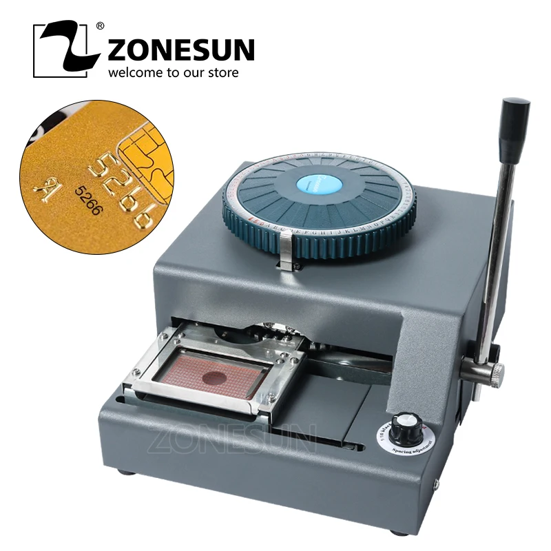 ZONESUN DIY 72 буквенный пресс персонаж ПВХ карты тиснение машина Принтер кредитный ID VIP магнитный инструмент для тиснения