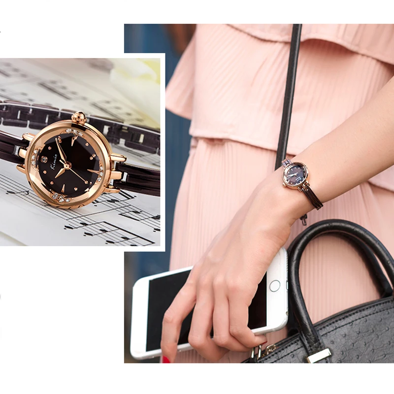 Kimio женский полый раскошный ремешок для часов дамы многогранный циферблат babysbreat