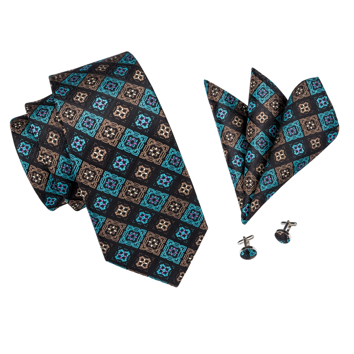 C-1680 Hi-Tie Corbatas Hombre 2017 клетчатый галстук 100% ручной работы Шелковый жаккардовый