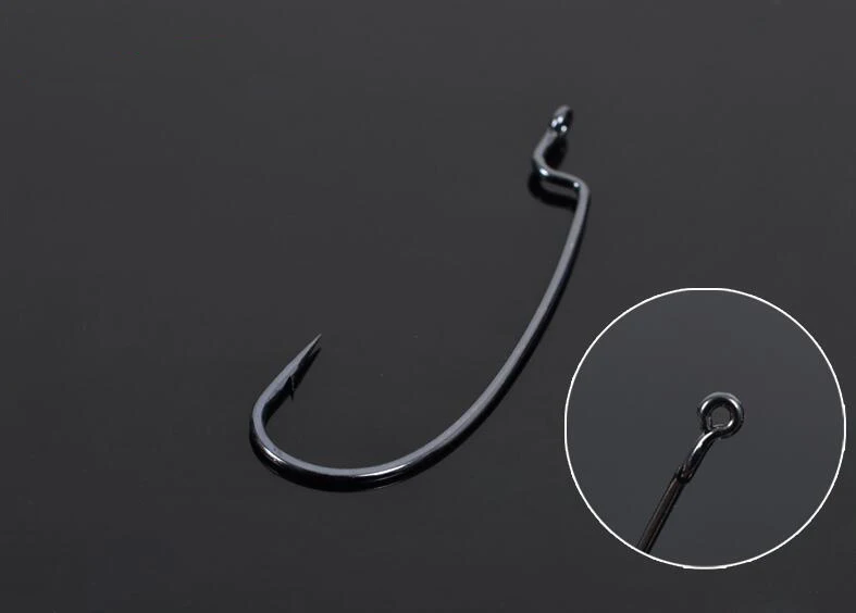 Trulinoya 10 шт. узкая рукоятка для живота крючок черная Высокоуглеродистая сталь наживка «червяк» Крючки Наживка из мягкого материала крючки