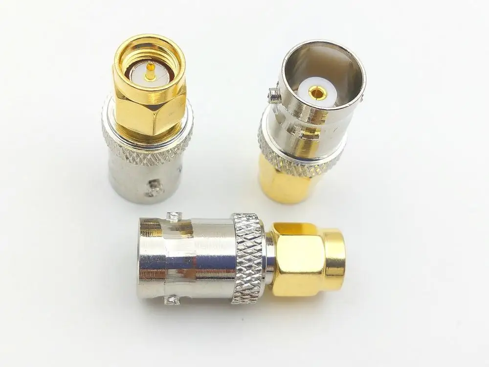 

30PCS COPPER BNC female to Gold Plated SMA male plug coax RF antenna ADAPTER
