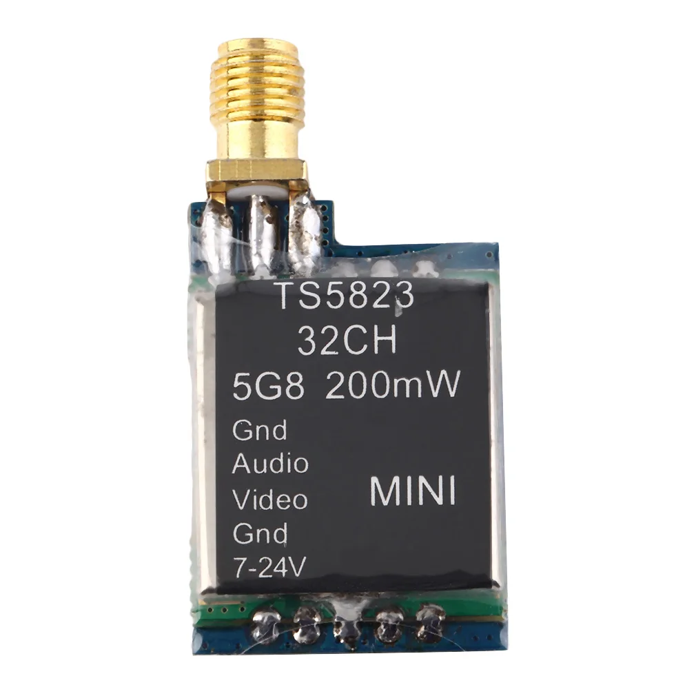 TS5823 Mini FPV Tx только 7 3g 5 8 ГГц 48Ch 200 мВт AV модуль передатчика (TX) TS5823/ RP SMA|fpv tx|transmitter