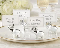 100pcslot lucky in love silver finish lucky elephant place card holderphoto holder free shipping ge213