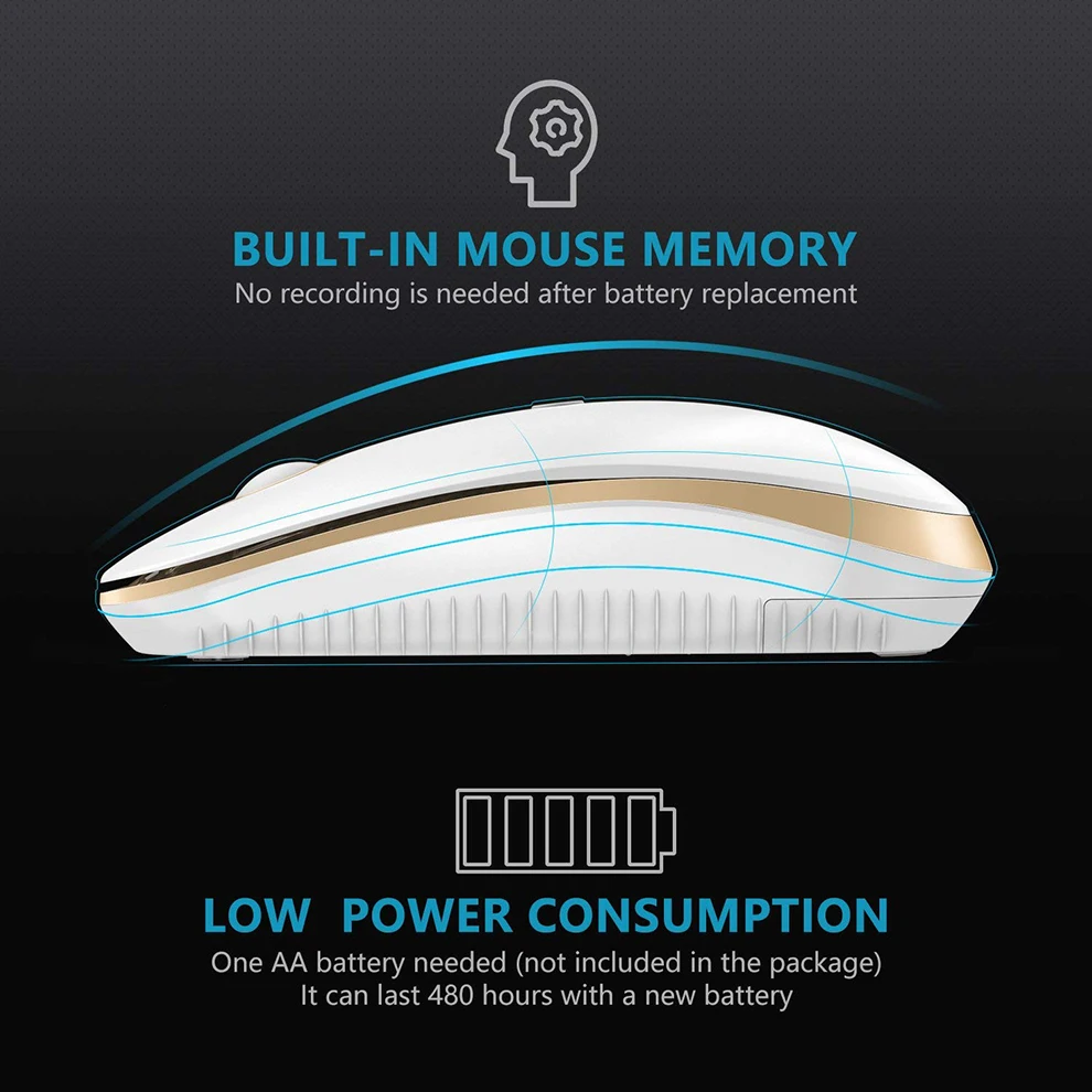 Bluetooth мышь Jelly Comb Беспроводная Бесшумная игровая 4 0 + 2 ГГц 2400 DPI|Мыши| |