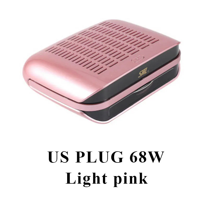 US-Light Pink 68/30 Вт лак для ногтей, всасывающий пылесборник вентилятор Вакуумный УФ гелевый Очиститель Машина инструменты мешок для сбора пыли ногтей маникюрный салон инструмент - Цвет: US-Light Pink