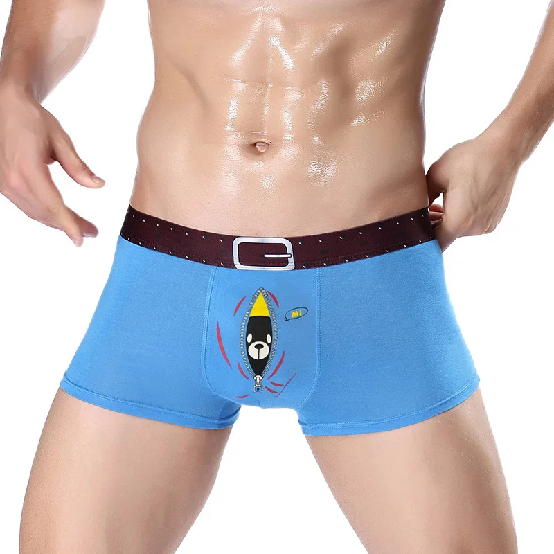 Бренд EXILIENS, новинка, мужское нижнее белье, боксеры, Homme Boxershorts, мужские боксеры, Модальные, с медведем, Cueca, мужские трусы, u-образные, размер M-2XL, 092601