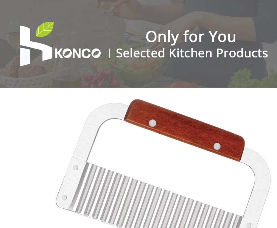 KONCO Crinkle резаки из нержавеющей стали волнистый картофель резак Crinkle режущий инструмент картофель фри ломтик овощерезка