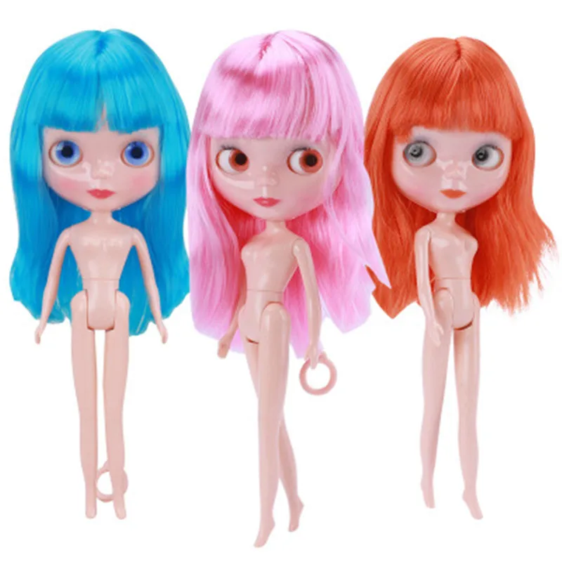 

31cm Fashion gir factory blyth doll Joint Body DIY Nude BJD toys colour hair Medium hairstyle nude doll gift for girl toys