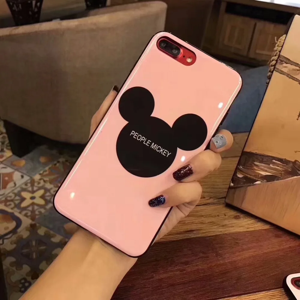 Милый мультяшный Микки чехол для iPhone 11 Pro X XS Max Xr глянцевый задней крышки 8 7 6s Plus |