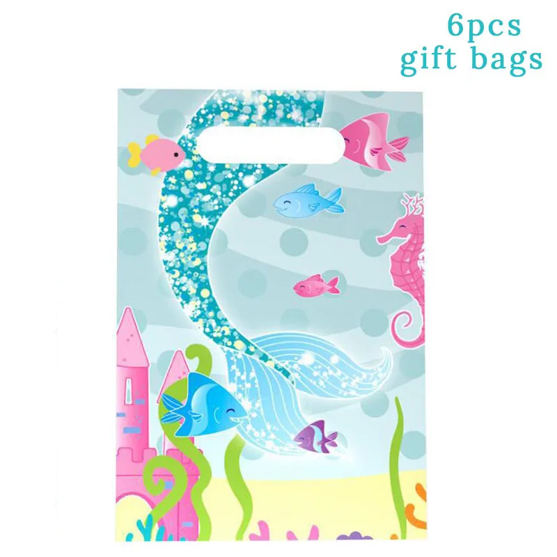 6pcs Gift Bags Скатеррусалка тема скатерти для вечеринки дети день рождения партии принадлежности крышка стола день рождения украшения поставки 100x180 см - Цвет: 6pcs Gift Bags