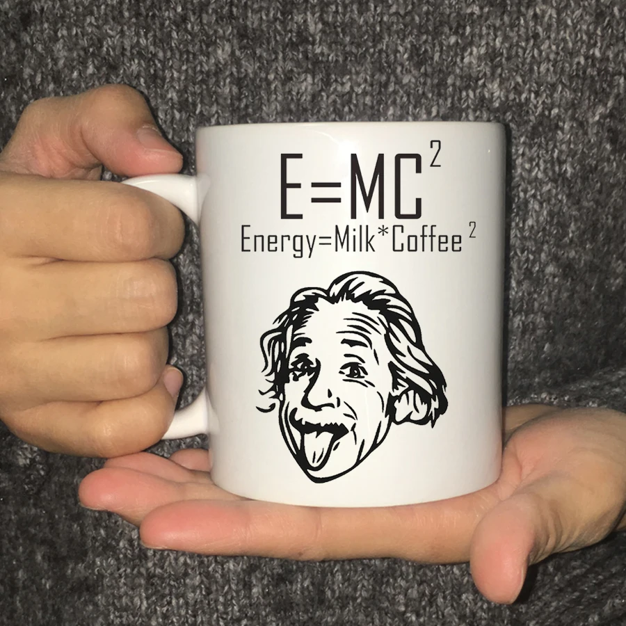 E = MC2 энергетический молочный кофе формула Эйнштейна-11 унций белые керамические кофейные кружки-физика математические подарки-Смешная научная кружка
