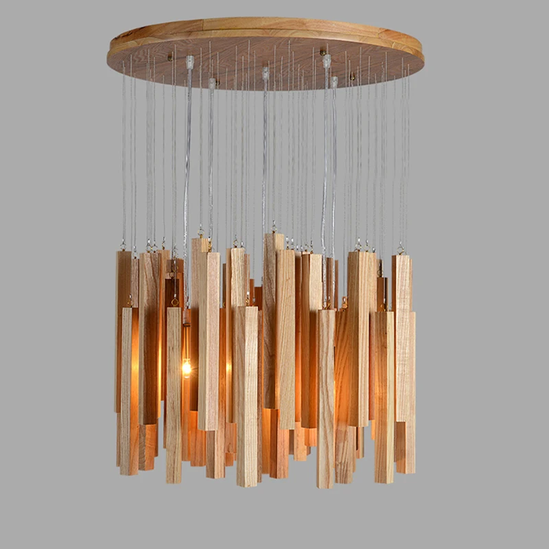 Solid wood modern pendant light Chinese Nordic creative minimalist living room dining ball wooden lamp|pendant lamp|wood lampmodern |