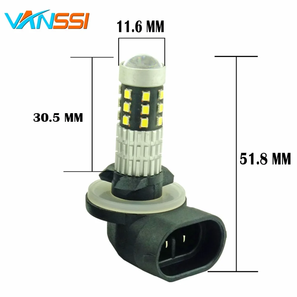 VANSSI Высокая Мощность 6000K белый 25 SMD 1020 881 889 H27 светодиодный ные Сменные лампы для