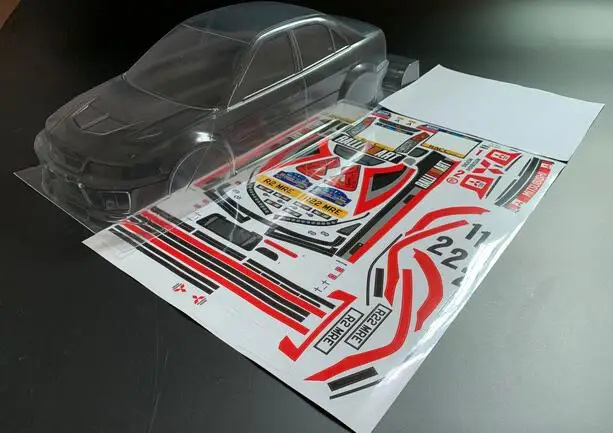 Rc OnRoad Drift бесщеточный ралли Плоский прозрачный корпус TAMIYA 51376 1/10 MITSUBISHI LANCER EVO X Hobao HSP Redcat Tamiya Kyosho 3R