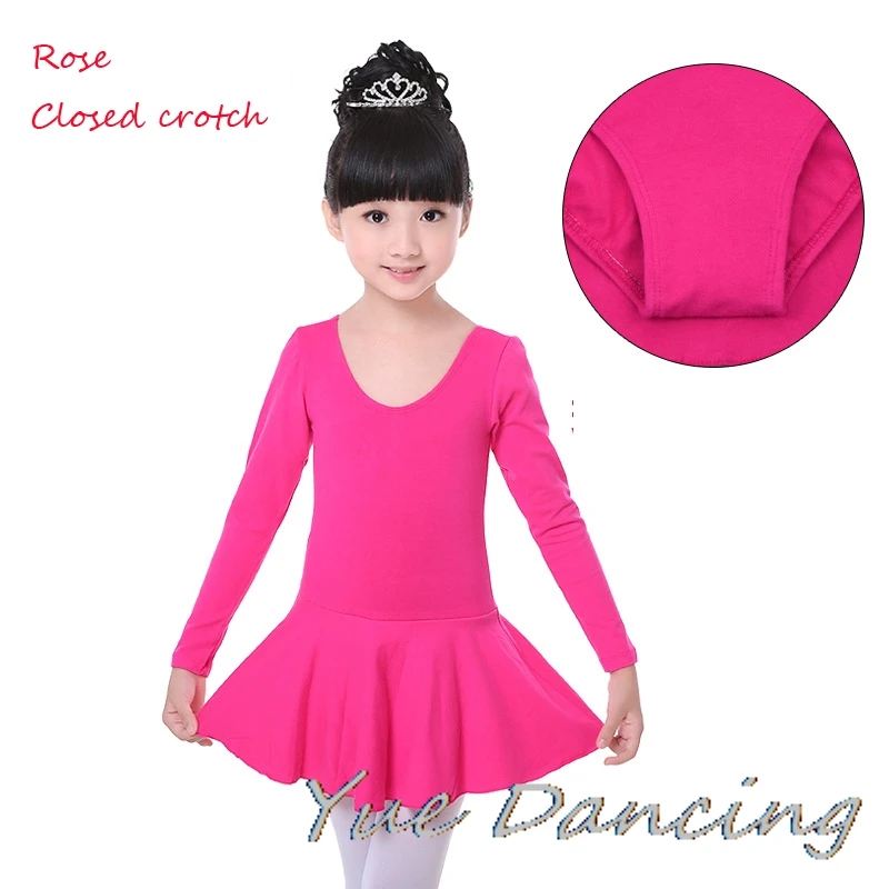 2-15Y Pink/Blue Children Dance Clothes Lycra Cotton Dress For Girls Kids Gymnastics Leotard Ballerina Ballet | Тематическая одежда