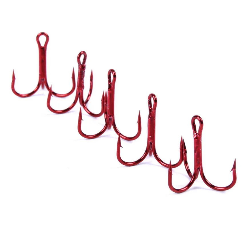 100 шт. прочные рыболовные снасти с тройным крючком размер 2 #-8 # | Спорт и