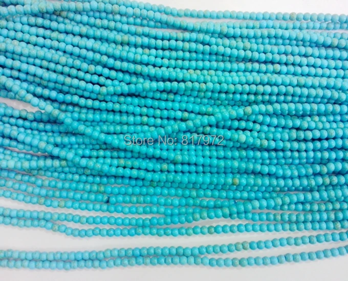 

Wholesale 3-4mm Bead Length 40cm/16inch Strand Green Blue Howlite stone howlite Stone Loose Bead Charm