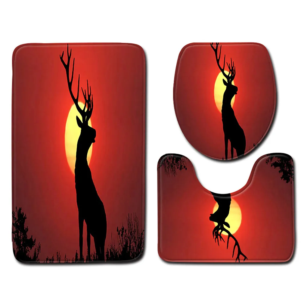 3 шт. фланелевые Нескользящие присоска коврик для ванной Ванная комната Кухня