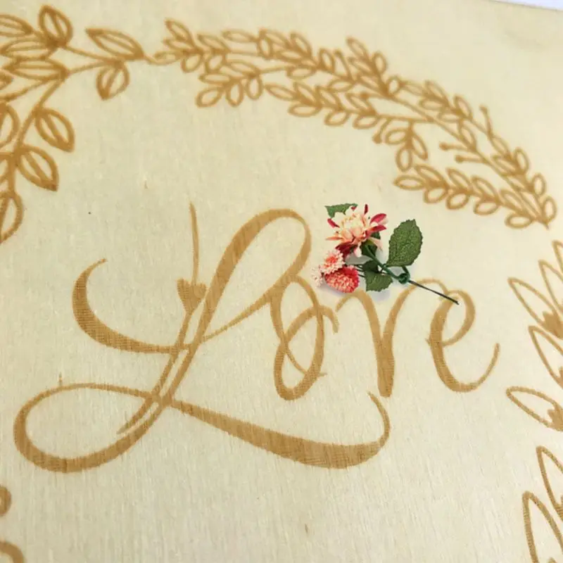 DIY любовь полый цветок Свадебная Гостевая книга персонализированные деревенские деревянные Гостевая книга фотоальбом памяти Подарок на годовщину