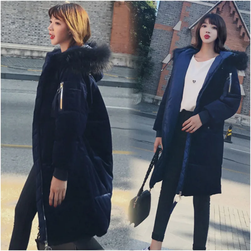 Women Chic Anti season clearance Winter Cotton Long Thickening Over-knee Easy Thin Korean Heavy Cotton-padded Jacket Parkas down | Женская