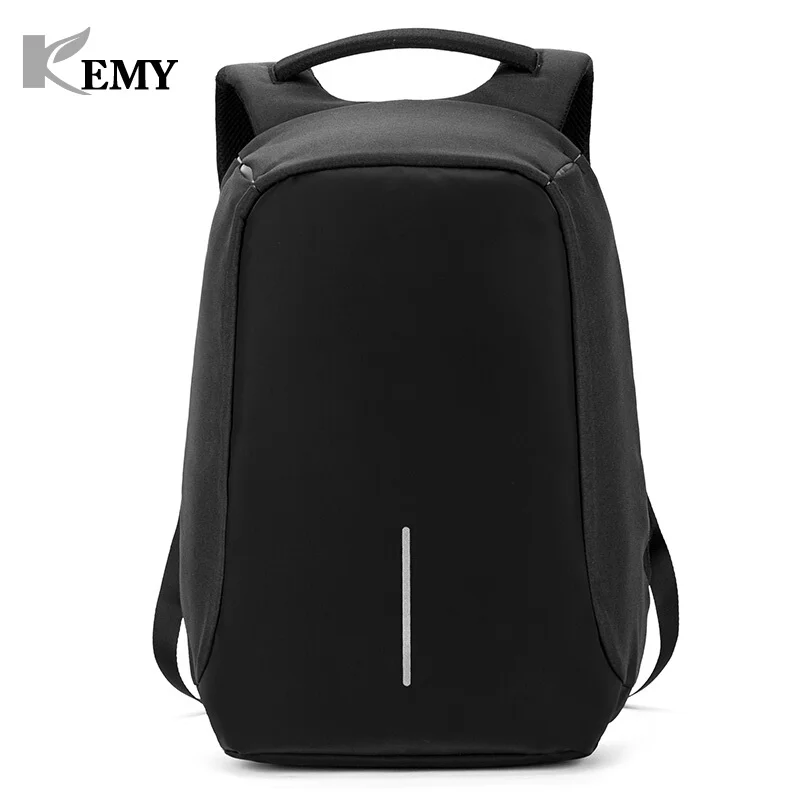 KEMY, модный мужской рюкзак с защитой от кражи и usb зарядкой, 15,6 дюймов, сумка для ноутбука, рюкзак, водонепроницаемый мужской рюкзак, Монмартр, Mochila - Цвет: Black