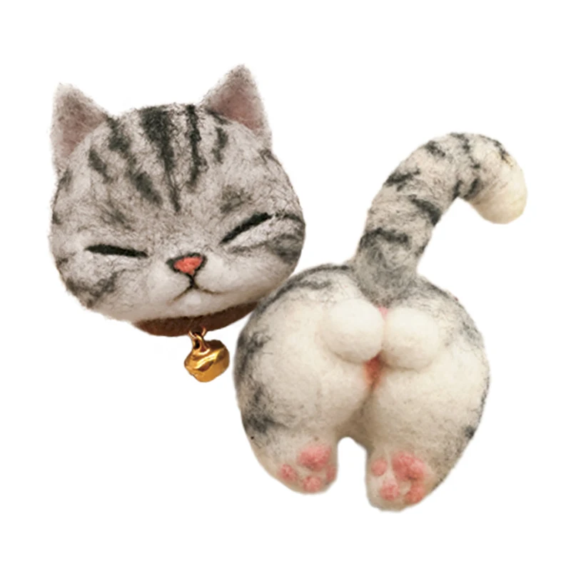 Custom Made Corgi Hip Key Ring Wool Felt DIY Material Bag American Shorthair Handmade Cat Doll | Дом и сад