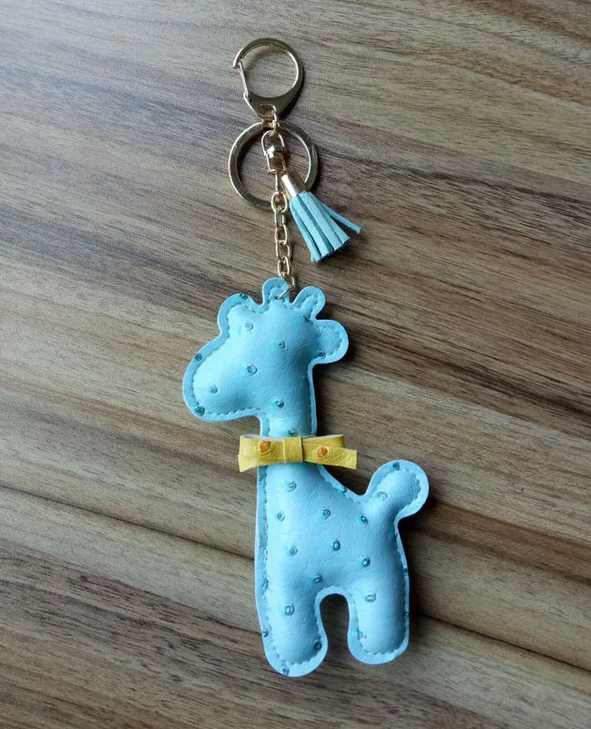 Женские брелок в виде жирафа новая искусственная кожа для цепочек ключей сумок