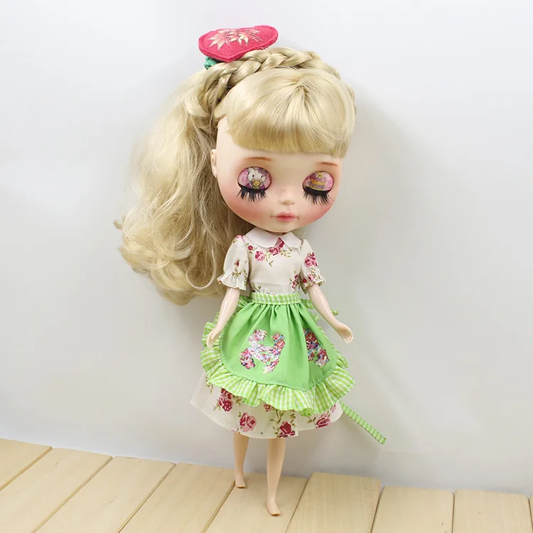 Blyth кукла ледяная личка тело горничной фартук платье зеленый лук