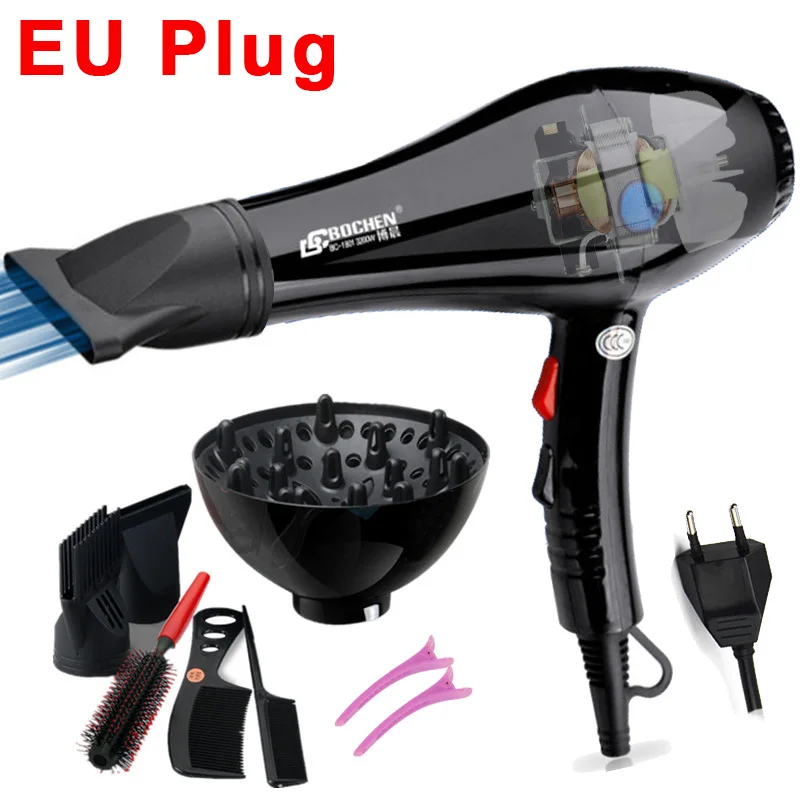 

with 7 free gifts 2200w Professional hair dryer blow dryer for salon home use hairdryer with nozzles Hot cold air adjustment