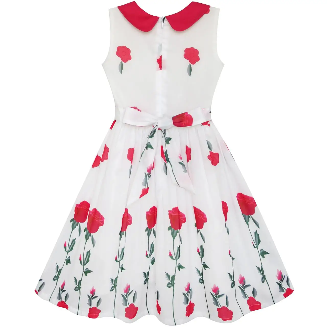 Sunny Fashion платья для девочек новогодние костюмы Роза Цветок Воротник Принцесса