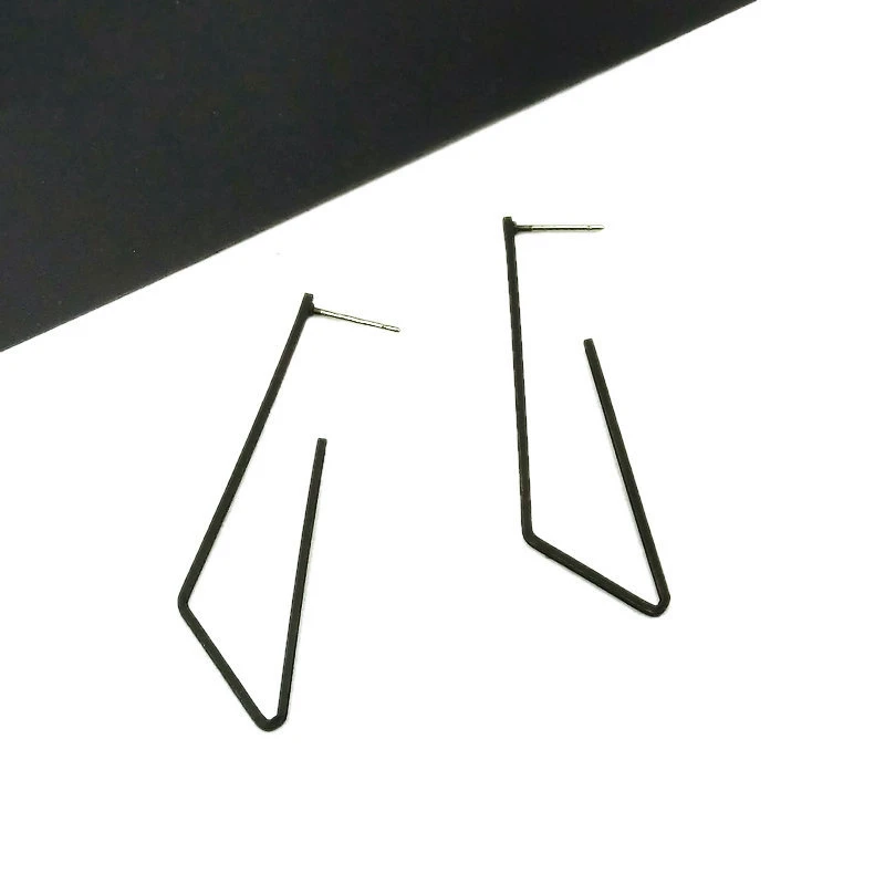 H:HYDE Simple Metal Geometric Earrings Korean Hollow Out Stud Women Piercing Birthday Wedding Gift Brincos | Украшения и
