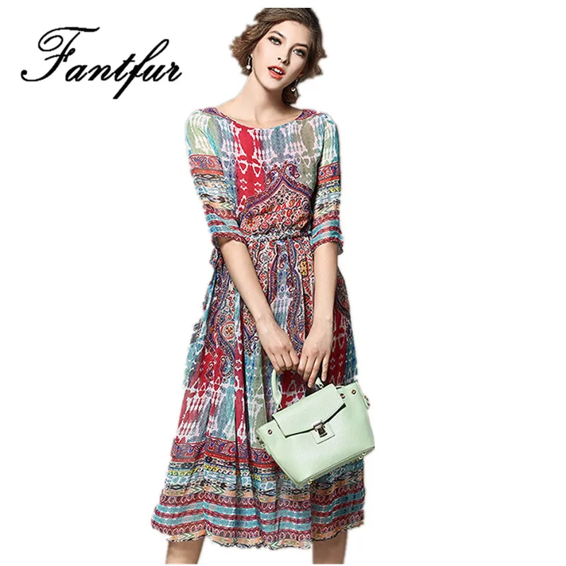 2017 Летние Элегантных Женщин Змея Цветочные Шифон Trend Партия Новинка Леди Длинные