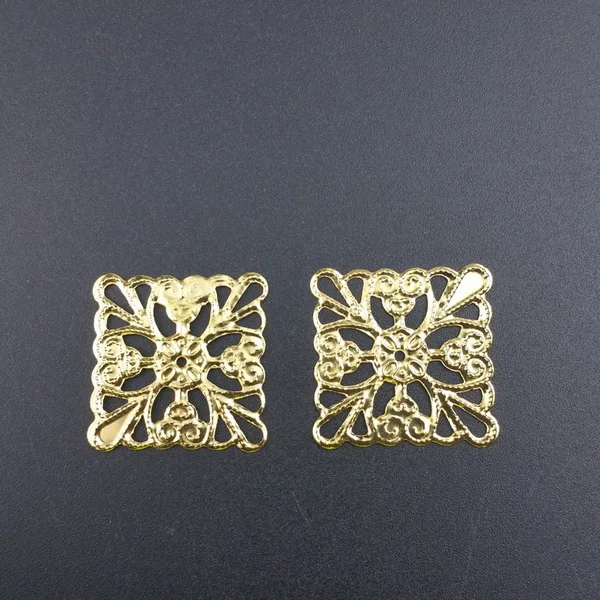 gold 23mm 20pcs Филигранные квадратные обертки Разъемы Фурнитура для украшений Обертывания Разъемы для изготовления ювелирных изделий DIY - Цвет: gold 23mm 20pcs
