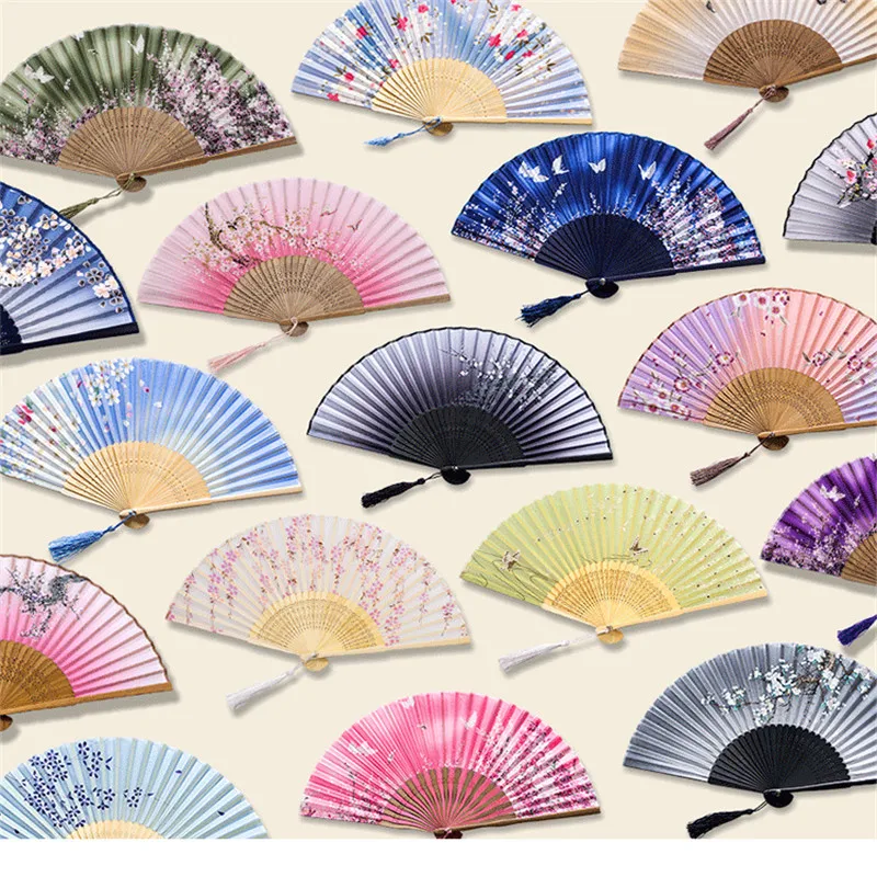 Классический стиль павлиний хвост складной веер для украшения дома танцевальный