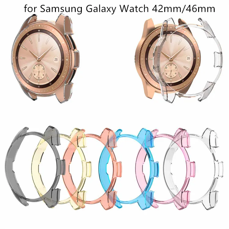 100 шт. DHL 360 градусов ТПУ защитный чехол для Samsung Galaxy Watch 42 мм 46 Gear S3 Frontier Мягкий