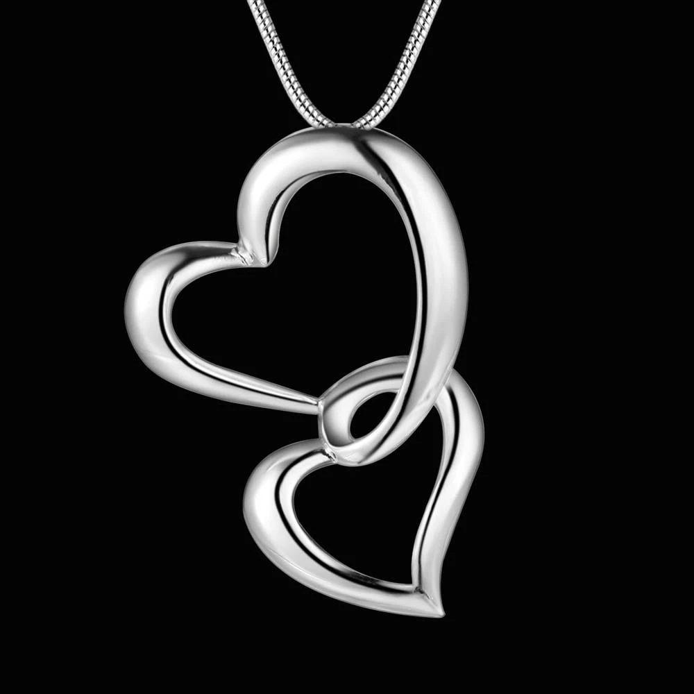 Любовь Сердце красивые Оптовые посеребренные ожерелье новая продажа серебряные
