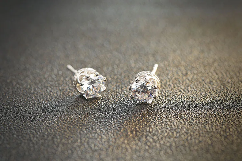 Серьги гвоздики из серебра 925 пробы с фианитами|crystal stud earrings|stud earringsstud earrings for women |