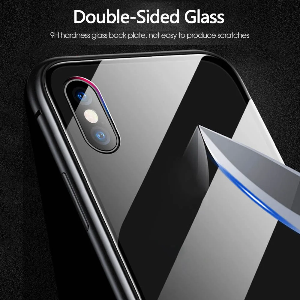 KISSCASE магнитное закаленное стекло чехол для iPhone X 7 8 6 6S Plus XR двухсторонние Чехлы XS