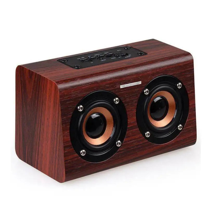 

Universal Retro Wooden Bluetooth Speaker Portable Super Bass Loudspeakers Support TF Card AUX mp3 Player