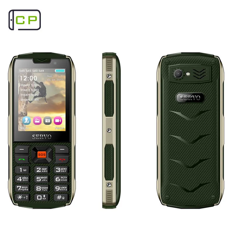 Мобильный телефон с русской клавиатурой, 2,8 дюйма, 4 sim-карты, 4 режима ожидания, фонарик, GPRS, 3000 мАч, внешний аккумулятор,, SERVO H8, сотовые телефоны