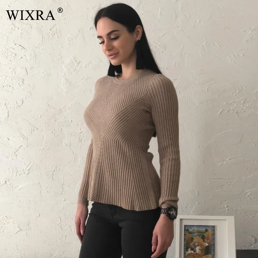 Женский базовый пуловер Wixra весенне-осенние однотонные свитера и пуловеры