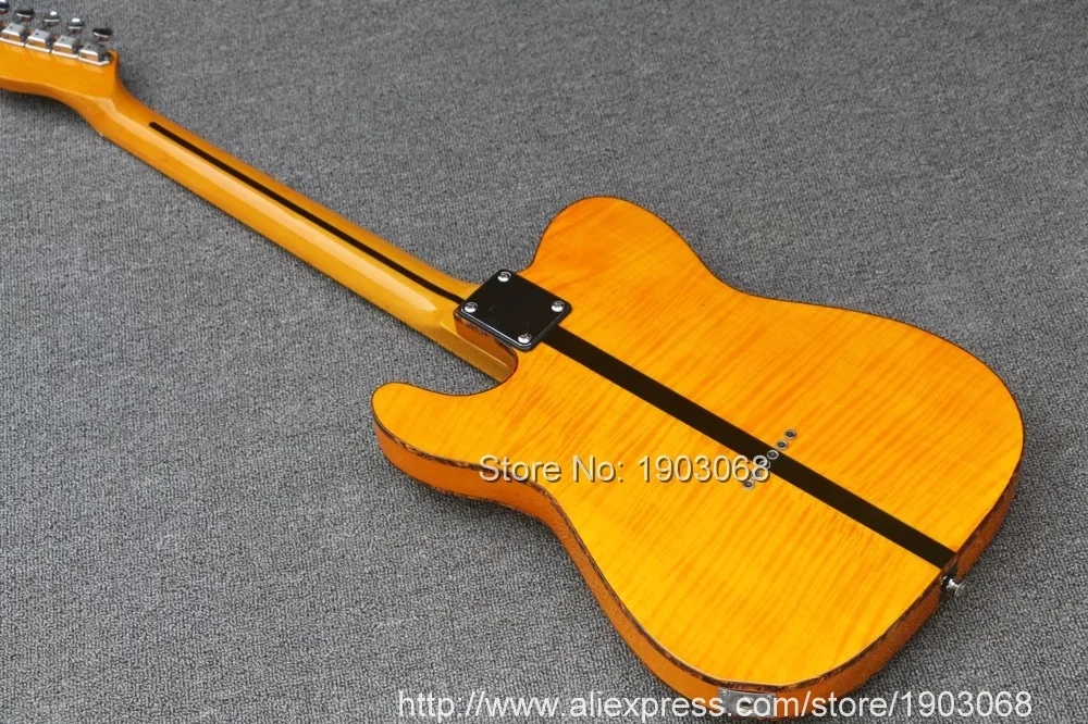 Высокое качество custom shop TL электрогитара, Двойной Тигр Пламя клен Гитары