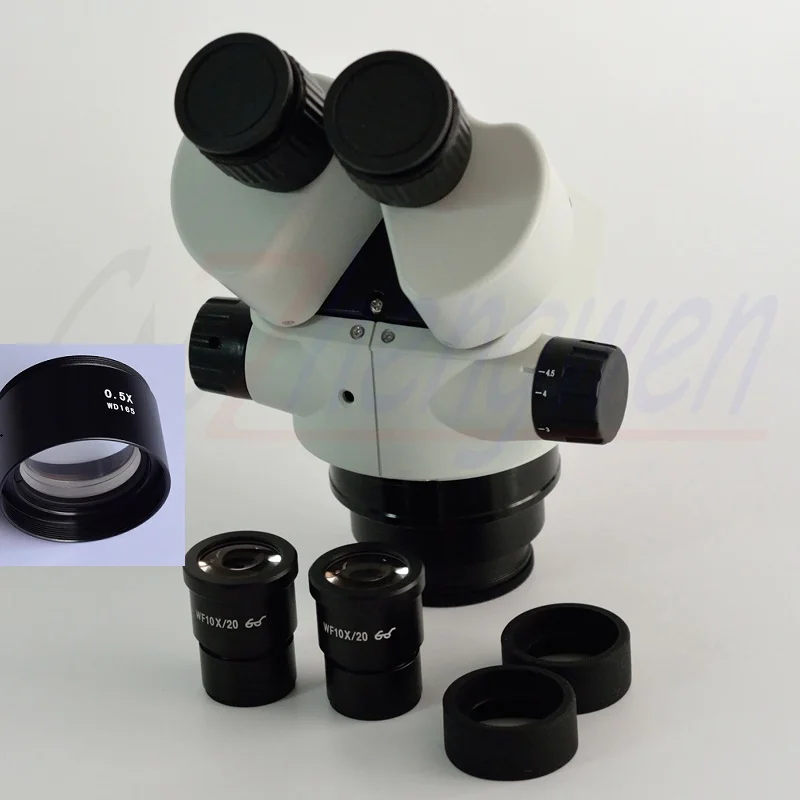 FYSCOPE Новый микроскоп 3.5X 45X Simul Focal двойной стрелы стенд Тринокулярный Стерео зум + 64