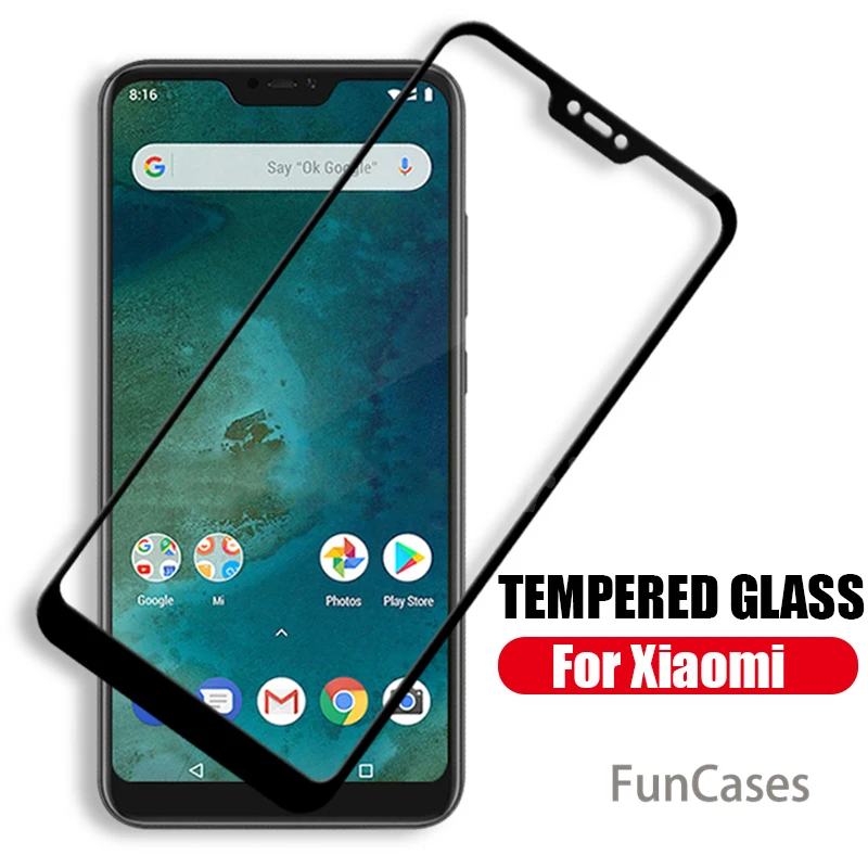 Защитное стекло для xiaomi mi a2 lite 6x 5x 8 pocophone f1 play glas на ksio xio poco a 2 светильник|Защитные