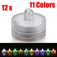 12pcs super bright submersible waterproof mini led tea light candle lights for wedding party deocration vase light