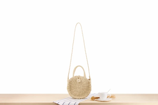 

New Ins Hot Women Straw Handbag Fashion Female Bags Handmade woven Round Rattan Shoulder Bag Woven bag Ladies Beach Bag Summer